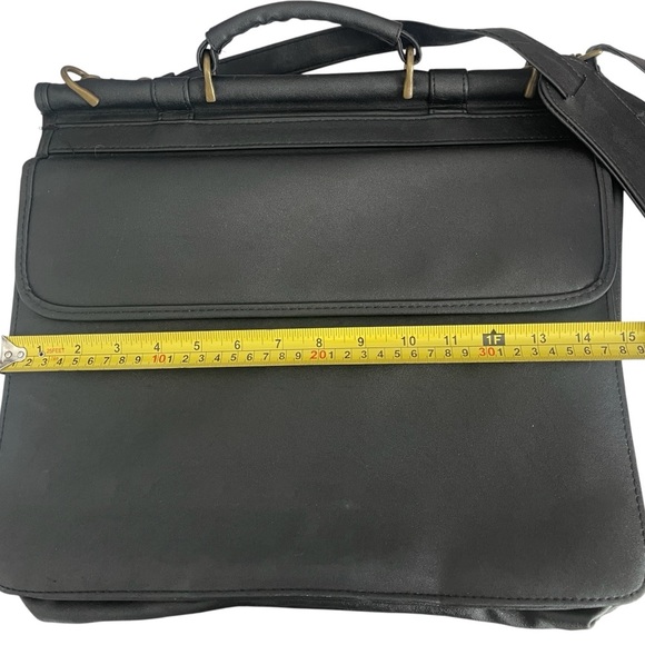 Messenger Bag Men’s Black Leather Crossbody Adjustable Shoulder Computer Bag - Picture 6 of 8